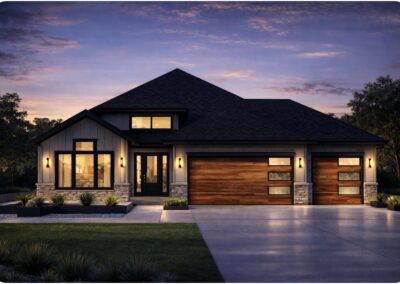 KR342 Home Elevation Dusk view