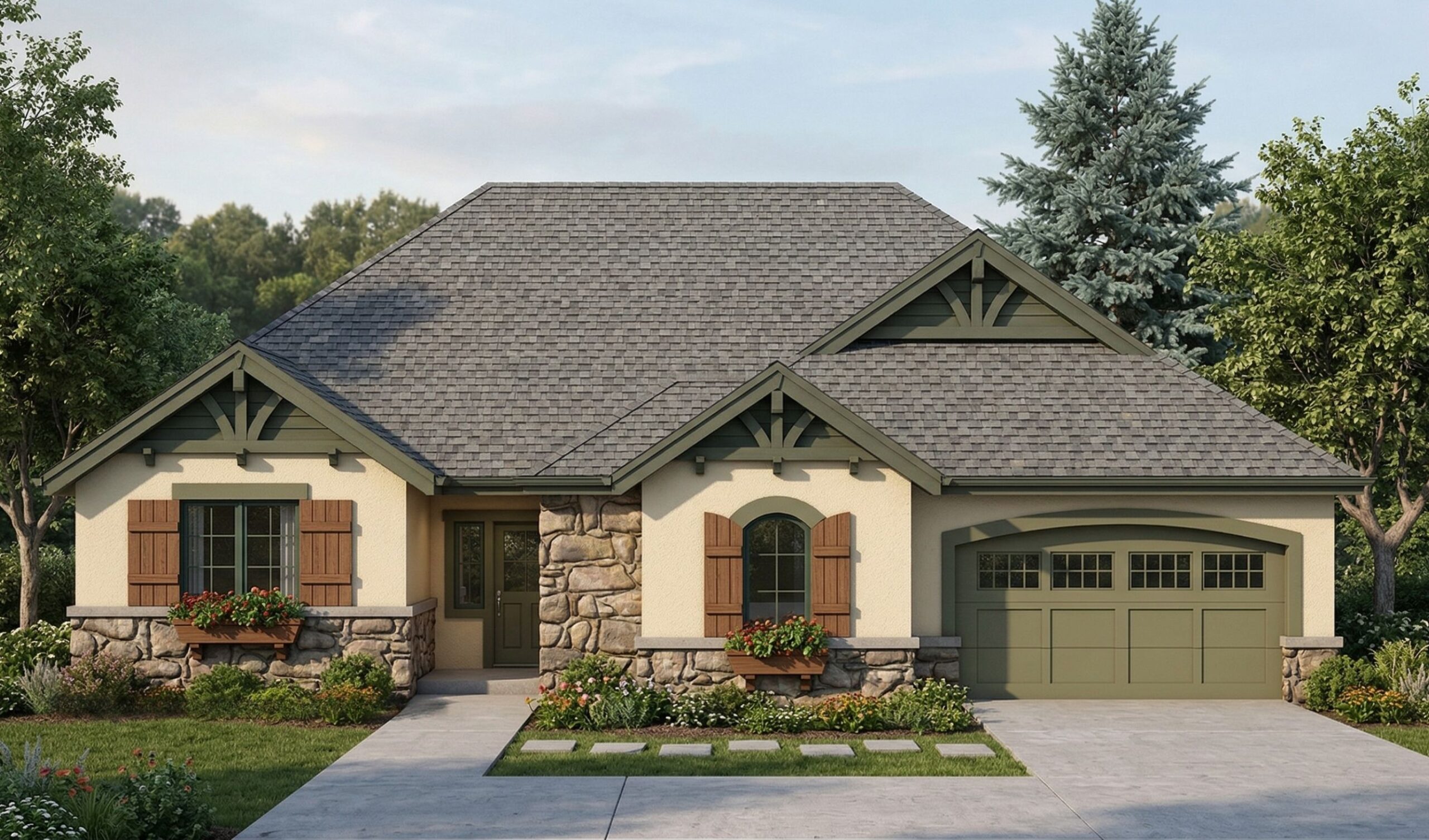 Peach Cottage 3D Elevation